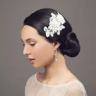 'Lila' Lace Wedding Hair Comb - Ivory