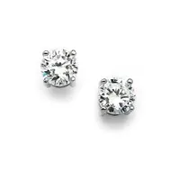 'Madison' 8mm Round Cubic Zirconia Stud Earrings