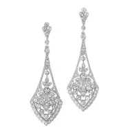 'Erin' Dramatic Vintage Earrings in Cubic Zirconia