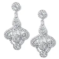 'Art Deco' Fan Rhinestone Earrings