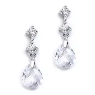 'Prague' Cubic Zirconia Earrings with Clear Crystal Drops