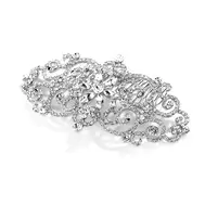 'Glamorous' Bold Scrolls Wedding / Debutante Hair Comb with Crystals
