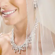 One Layer Bridal / Debutante Veil with Zig Zag Bugle Bead Edging - Ivory or White