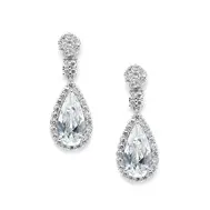 'Victorian' Teardrop Cubic Zirconia Event Earrings