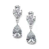 'Lydia' Pear Shaped Cubic Zirconia Drop Earrings