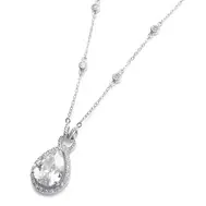 Alyssa Brilliant Cubic Zirconia Pear Drop Necklace