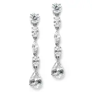 Linear Cubic Zirconia Dangle Earrings