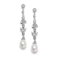 Linear Freshwater Pearl Vintage Bridal Earrings