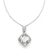 'Alyssa' Pavé Cubic Zirconia Cushion Cut Necklace