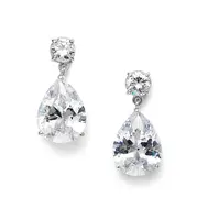 'Adele' Cubic Zirconia Pear Shape Drop Earrings