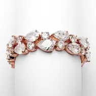 'Marly' Bold Cubic Zirconia Pears Bridal Statement Bracelet in Rose Gold
