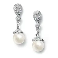 'Vintage' Cubic Zirconia Pavé Bridal Earrings