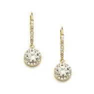 'Delicate' Cubic Zirconia Gold Pave Drop Earrings