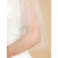 Two Layer Cut Edge Bridal Veils - White
