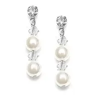 'Sascha' Pearl & Crystal Dangle Earrings 