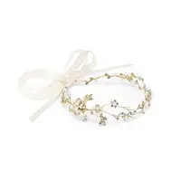 'Tessa' Hand Painted Vine Bridal Headband - Gold