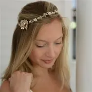 1. 'Tessa' Hand Painted Vine Bridal Headband - Gold thumbnail