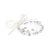 'Tessa' Hand Painted Vine Bridal Headband - Silver 