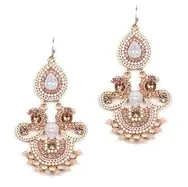 'Amy' Blush Pink Opal Chandelier Event Earrings - Gold