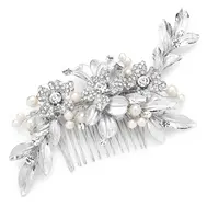 'Adelina' Silver & Pearl Bridal / Event Hair Comb 