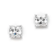 'Lacey' Princess Cut Stud Earrings