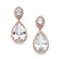 'Arabella' Cubic Zirconia Earrings - Rose Gold 