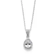 'Olympia' Cubic Zirconia Petite Pear Pendant & Necklace