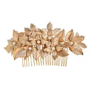 Gold Leaf 'Chloe' Hair Comb by Stephanie Browne 