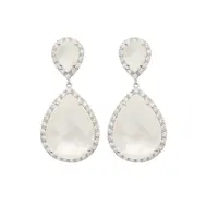 'Mae' Mother of Pearl Earrings In Silver by Stephanie Browne