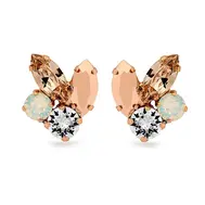 'Jenny' White Opal Cluster Stud Earrings in Rose Gold by Ronza George
