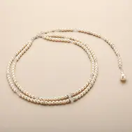 1. 'Sascha' Ivory Pearl & Crystal Long Back Necklace thumbnail