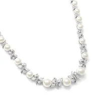 'Morgan' Pearl & Cubic Zirconia Bridal Necklace