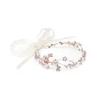 'Tessa' Hand Painted Vine Bridal Headband - Rose Gold