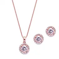 'Belinda' Rose Gold Earring & Pendant Set