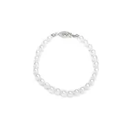 'Belle' 6mm Single Strand Pearl Bracelet - Ivory/White