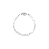'Belle' Dainty Single Strand Pearl 4mm Bracelet - White