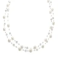 'Sascha' Champagne Pearl & Crystal Necklace