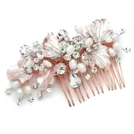 'Emilia' Rose Gold & Pearl Bridal / Event Hair Comb