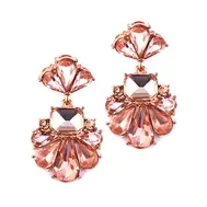 Rose Gold Art Deco Fan Earring 