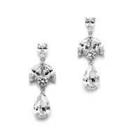 LUNA CZ Drop Earrings with Pears and Marquise