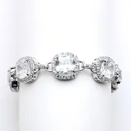 'Magnificent' Cushion Cut Cubic Zirconia Wedding or Event Bracelet