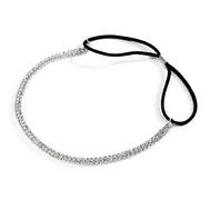 'Summer'  Two-Row Silver Rhinestone Adjustable Stretch Headband