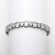 'Lucy' Spectacular Multi Ovals Silver Rhodium CZ Bracelet