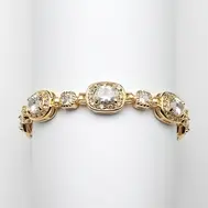 'Natasha' Exclusive Designer CZ  Bracelet with 14K Gold Plating 