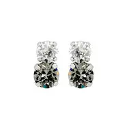 Exclusive 'Bear' Black Diamond and Silver Shade Stud in Silver by Ronza George