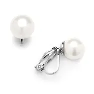 'Caroline' 9mm Clip-On Ivory Pearl Stud Earrings 