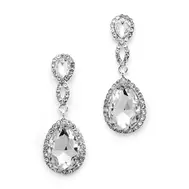 'Taylor' Crystal Teardrop Earrings with Braided Top