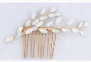 2. Bianca - Bridal Gold Comb with Crystal beads thumbnail