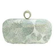 'Swirls' - Silver Clutch