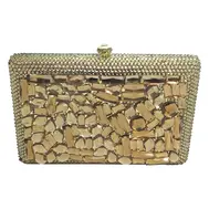 Bronze Crystal Box Clutch